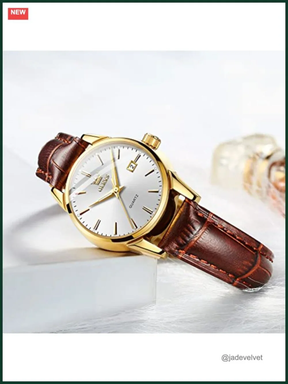 Women's Leather Analog Watch Small Luxury Dress Quartz Wristwatch